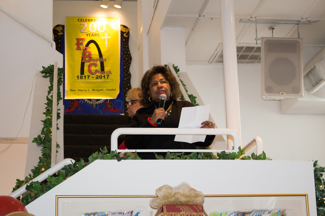 Comptroller Darlene Green speaking at the 200th anniversary celebration for First Baptist Church, City of St. Louis.