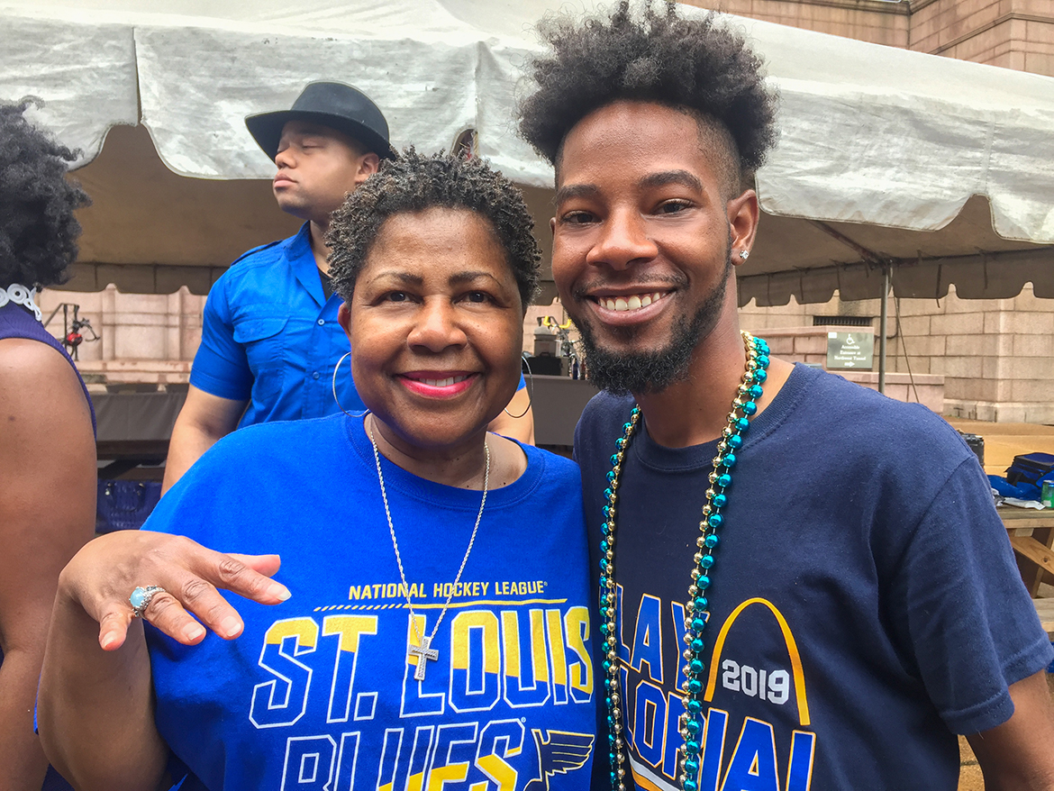 Photo from the June 15, 2019 St. Louis Blues NHL Stanley Cup victory parade.
