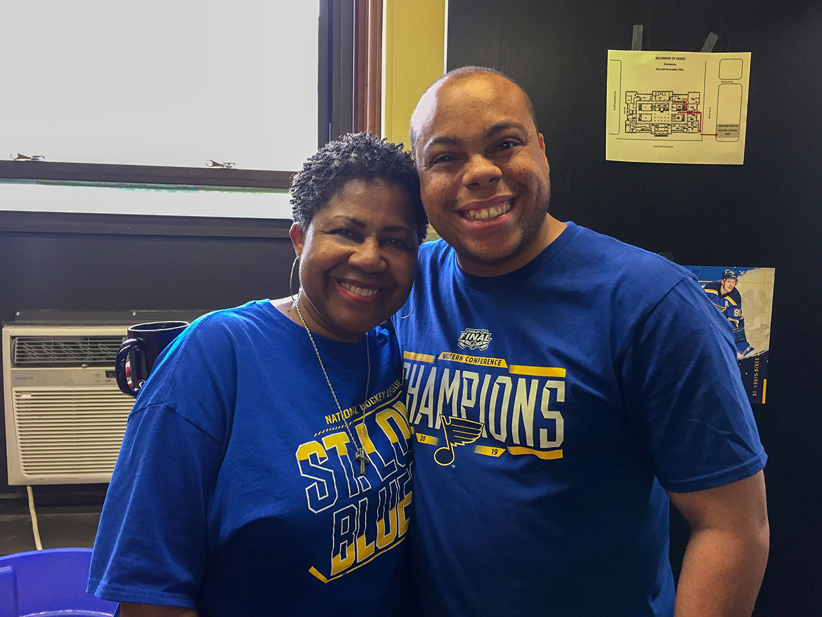 Photo from the June 15, 2019 St. Louis Blues NHL Stanley Cup victory parade.