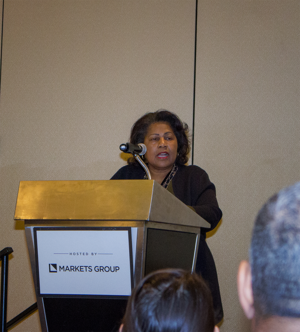 Photo from Comptroller Green's welcome remarks at the Central States Institutional Investors Forum, March 20, 2018.