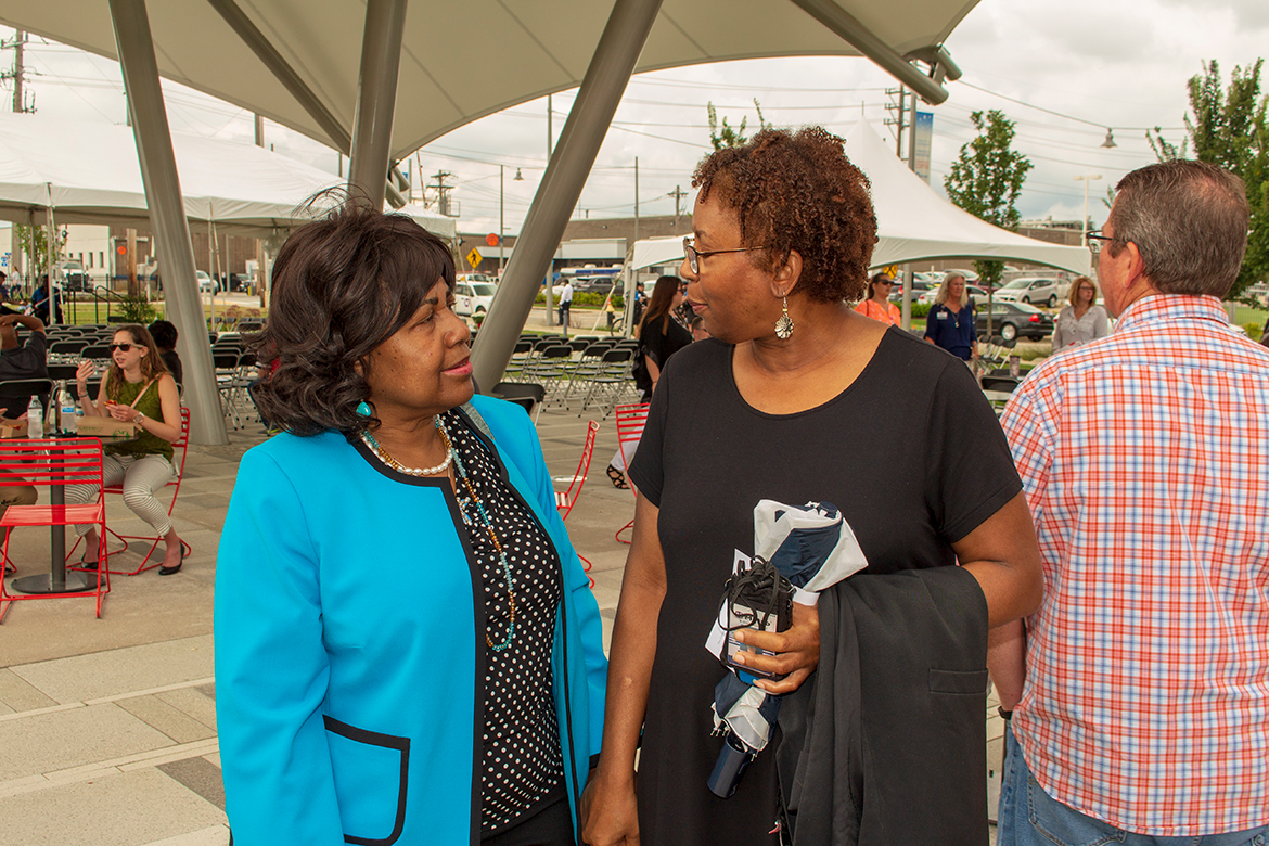 Photo from the grand opening of Cortex Metrolink station, July 31, 2018.