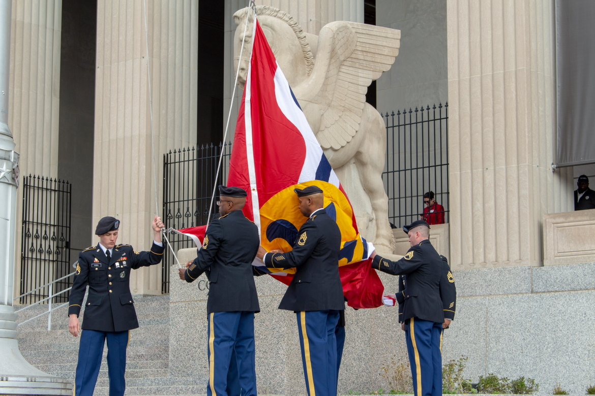 Photo from the November 3, 2018 rededication of Soldiers' Memorial, City of St. Louis.