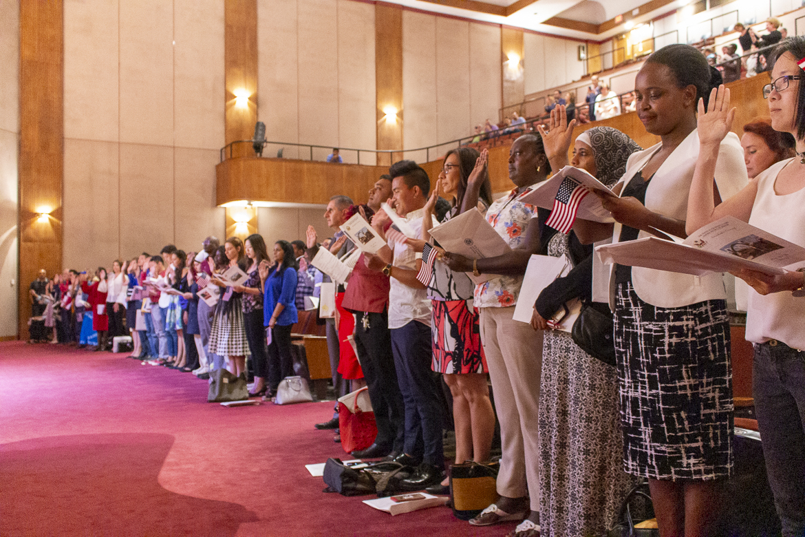 Photo from the September 6, 2019 naturalization ceremony held at Harris-Stowe State University.