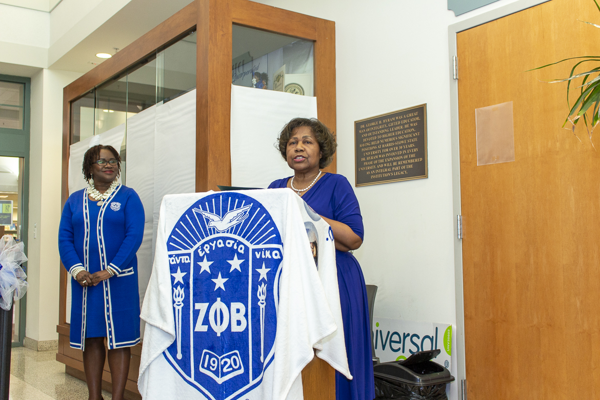 Photo from the December 7, 2019 opening of the Zeta Phi Beta gallery at Harris-Stowe State University.