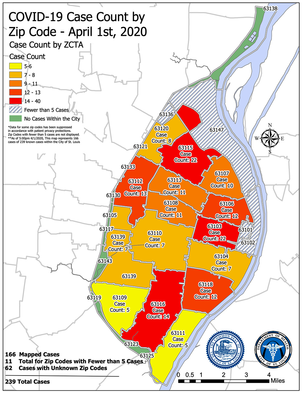 COVID-19 Data By Zip Code for 4-1-2020 