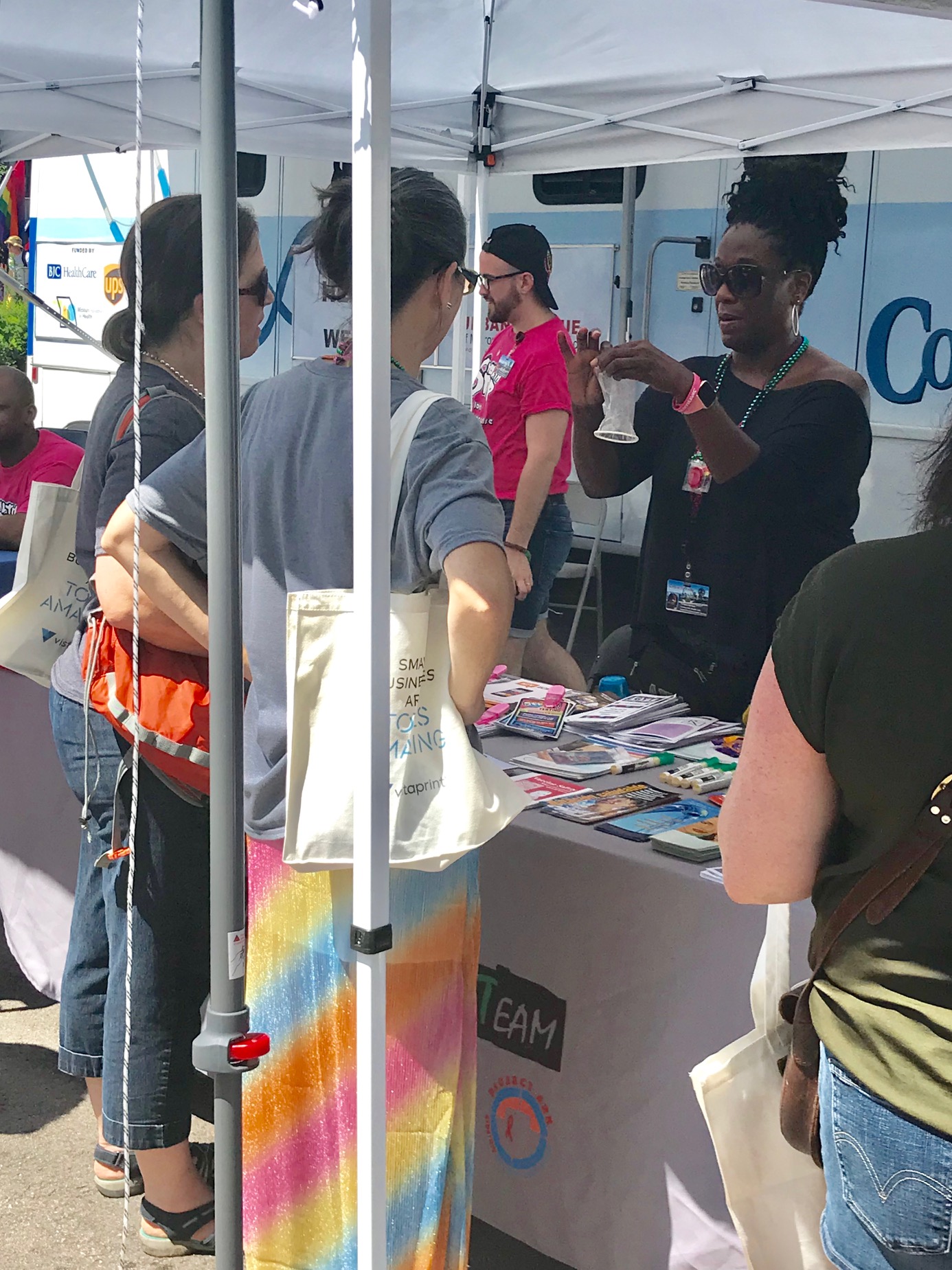 DOH staff demonstrate how to use the sexual health products correctly