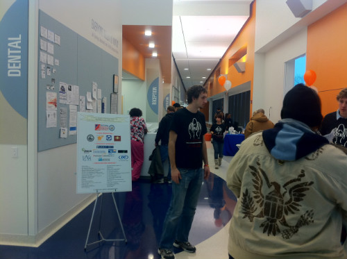 Entrance for health services and exams.