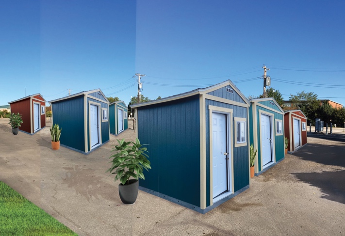Photo shows rendering of several tiny houses in a row