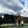 Basketball players at Beckett Playground