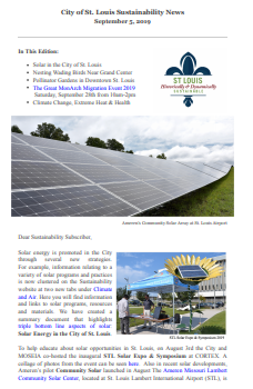 Thumbnail of the September 2019 Sustainability eNews Cover Page