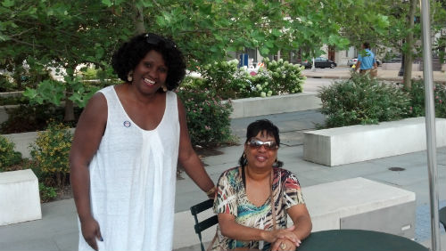 Earline Bell and guest at the Downtown National Night Out celebration on Aug. 7, 2012