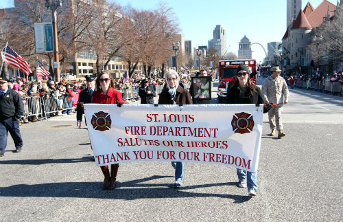 Fire Dept in Welcome Home Heroes parade Jan. 28, 2012.