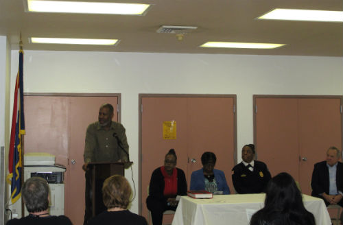 MSI Unit Manager Jerome Fields addresses the audience.