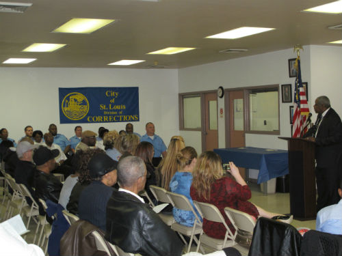 Len Edwards makes brief remarks to the class.