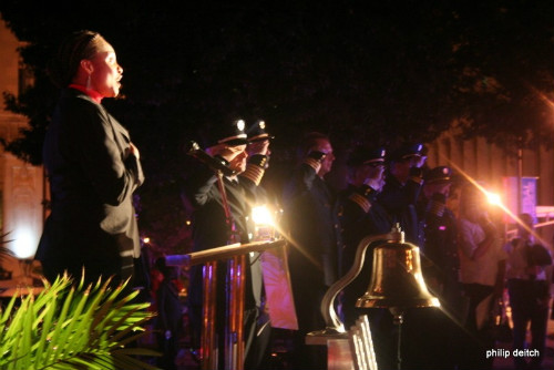 Guests participate in the singing of our National Anthem.