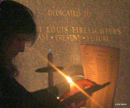 A scene during the Reading of Names portion of the program.