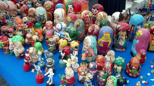 Russian nesting dolls for sale at the World Bazaar at the 2012 Festival of Nations.