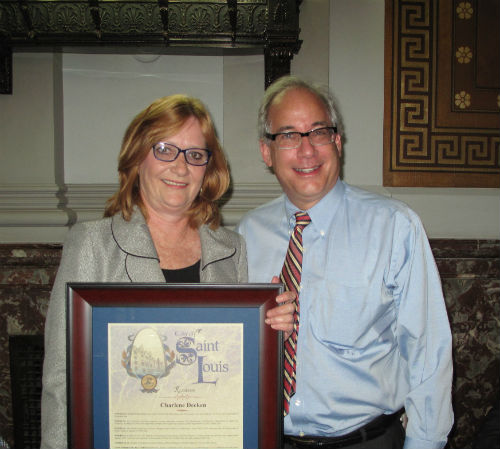 Public Safety Director Charlene Deeken and Eddie Roth, Director of Operations, Mayor's Office.