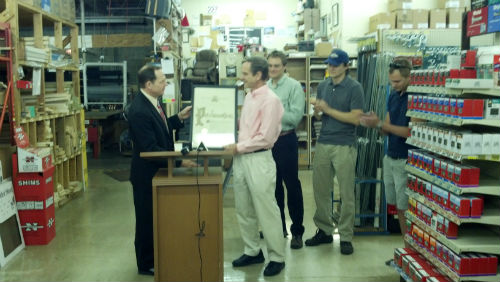 Proclamation presentation to Vincent's Market - the Hromadka Family.