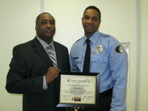 Special presentation to Charles Bryson by new CO and Veteran Robert Nesbitt
