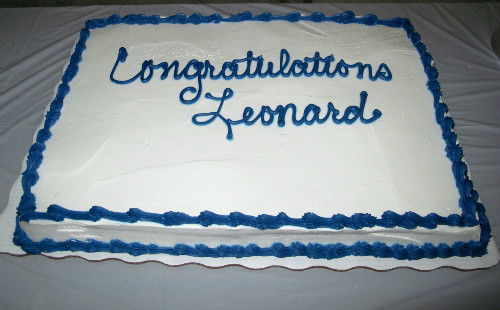 Leonard Harrison's retirement cake 